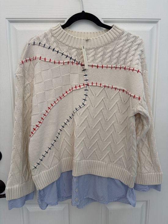 Pilcro Sweaters - Cable-Knit Baseball Stitch Anthropology Sweater